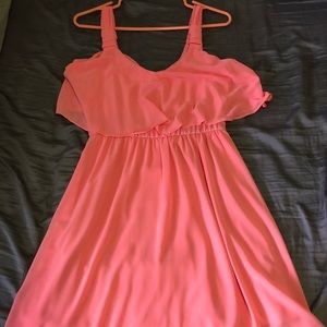 EUC high low coral dress
